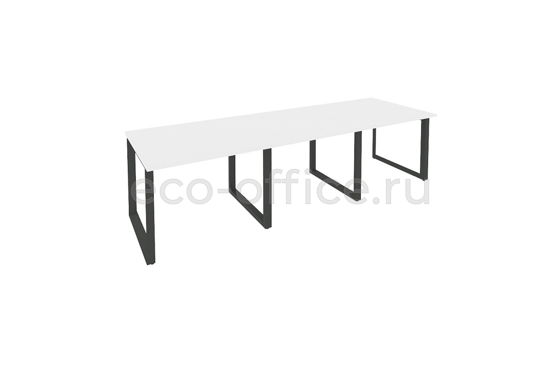 Стол переговорный (3 столешницы) ONIX O.MO-PRG-3.1 Белый Бриллиант / Антрацит металл  купить в Санкт-Петербурге