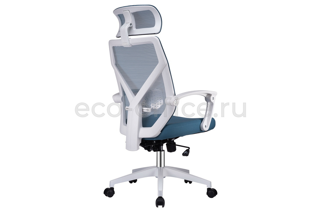 Кресло RV Chair OLIVER W-203 AC Белый пластик / Синяя ткань стоимость