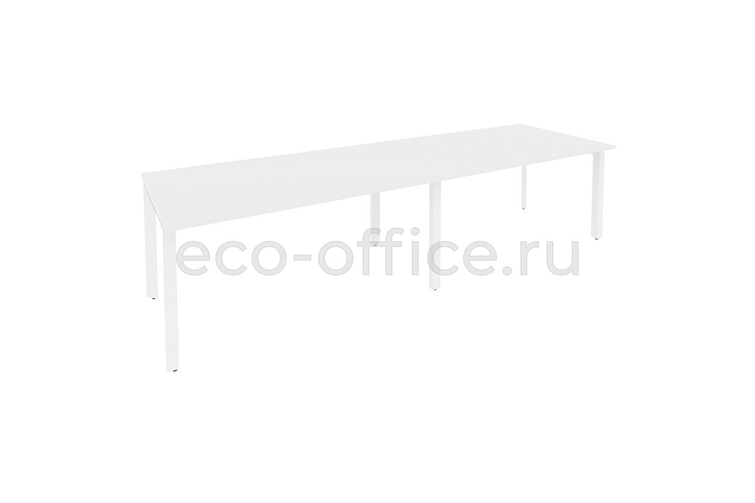 Стол переговорный (2 столешницы) ONIX O.MP-PRG-2.4 Белый Бриллиант / Белый металл  купить в Санкт-Петербурге