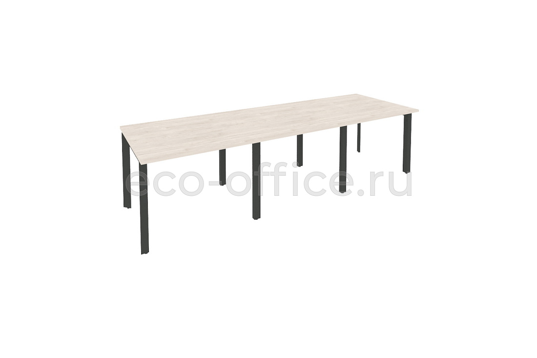 Стол переговорный (3 столешницы) ONIX O.MP-PRG-3.1 Денвер Светлый / Антрацит металл купить в Санкт-Петербурге