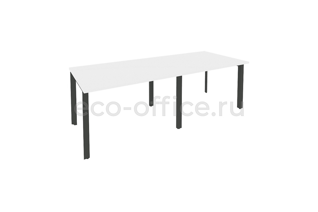 Стол переговорный (2 столешницы) ONIX O.MP-PRG-2.2 Белый Бриллиант / Антрацит металл  купить в Санкт-Петербурге