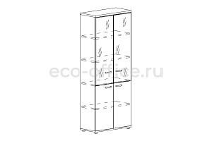 Шкаф высокий комбинированный ALBERO А4 9380 Дуб Шамони фото