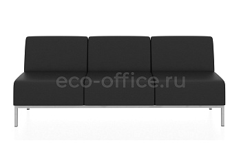 Прямой трехместный модуль КОМПАКТ экокожа Euroline 9100 Чёрный купить в Санкт-Петербурге