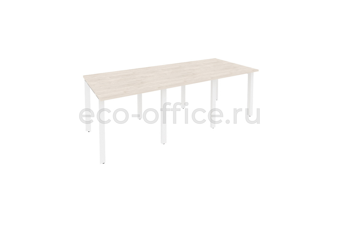 Стол переговорный (3 столешницы) ONIX O.MP-PRG-3.0 Денвер Светлый / Белый металл  купить в Санкт-Петербурге